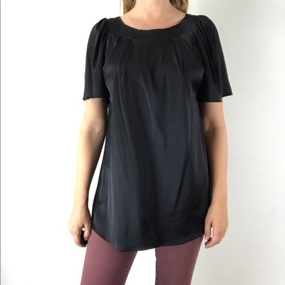 RACHEL PALLY Black Short Sleeve Blouse Sz M - Picture 2 of 11